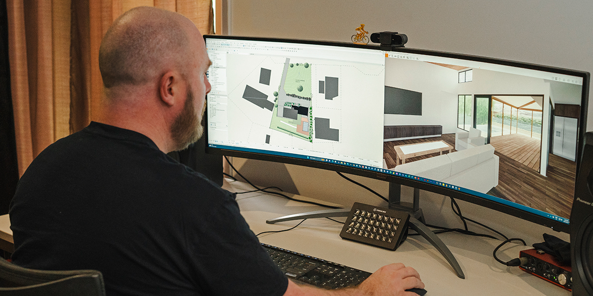 Nathan Hildebrandt working in Archicad and Enscape