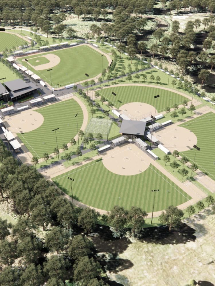 Minnippi Ballpark Master Plan Aerial Perspective