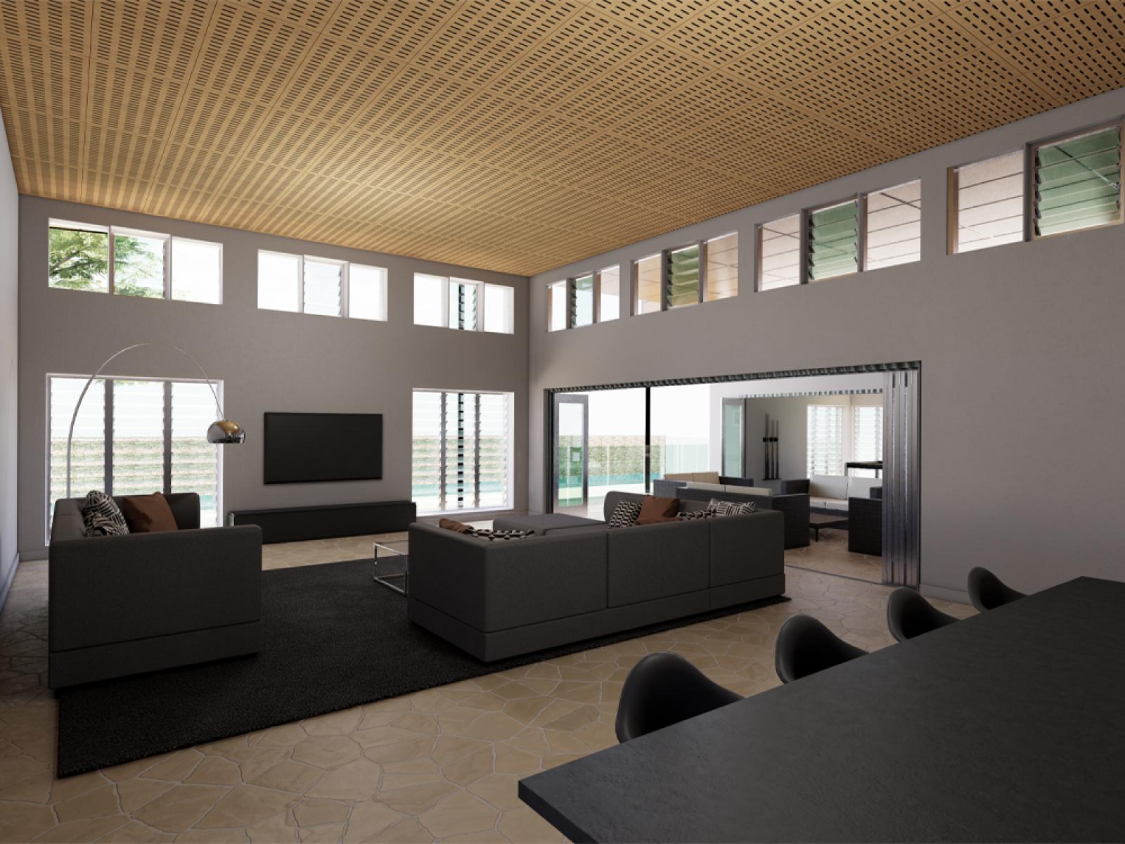 living area luxury modern architectural house bridgeman downs brisbane